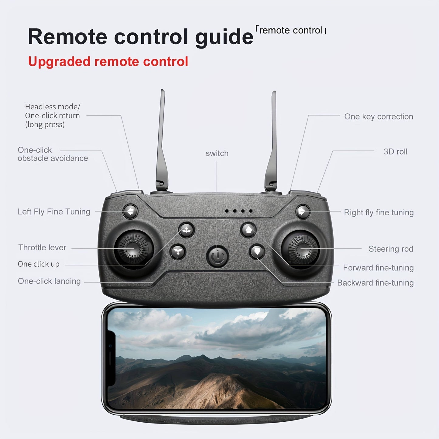E99 Drone With Dual Camera Foldable RC Remote Control Drone