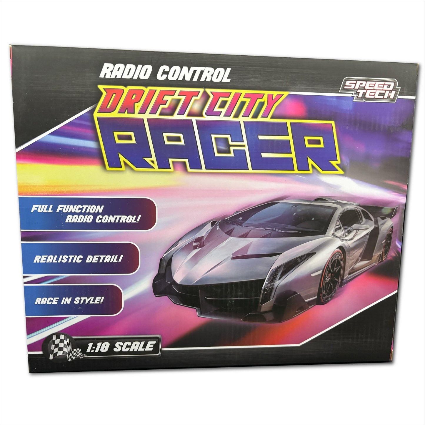 DRIFT CITY RACER ,RADIO CONTROL SPEED TECH 1:18 Scale Brand New Lamborghini