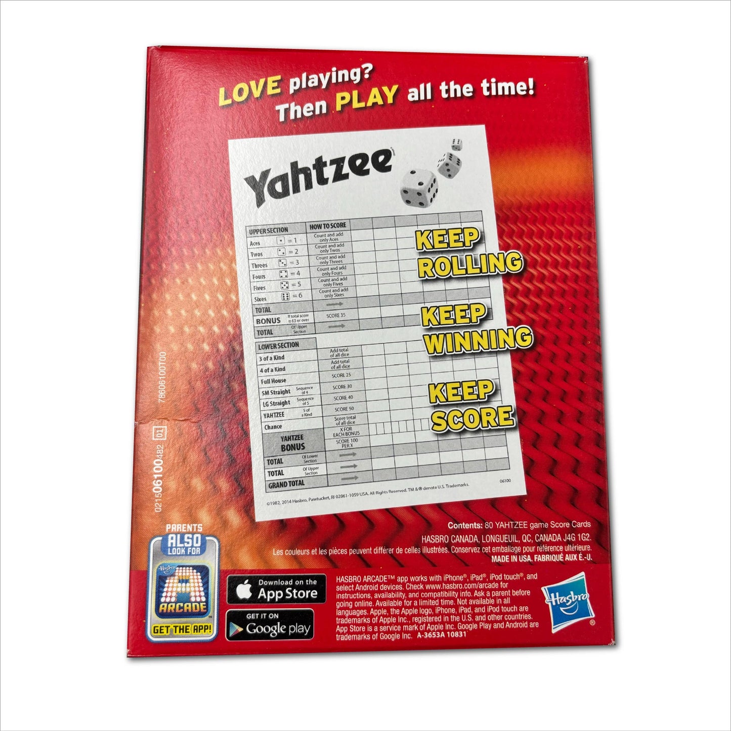 Yahtzee Score Cards