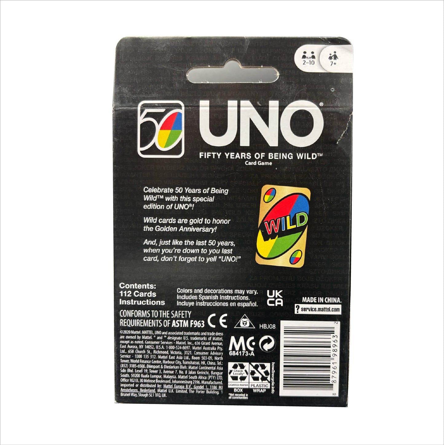 UNO Premium 50th Anniversary Golden Edition Card Game IN HAND 7 years old up