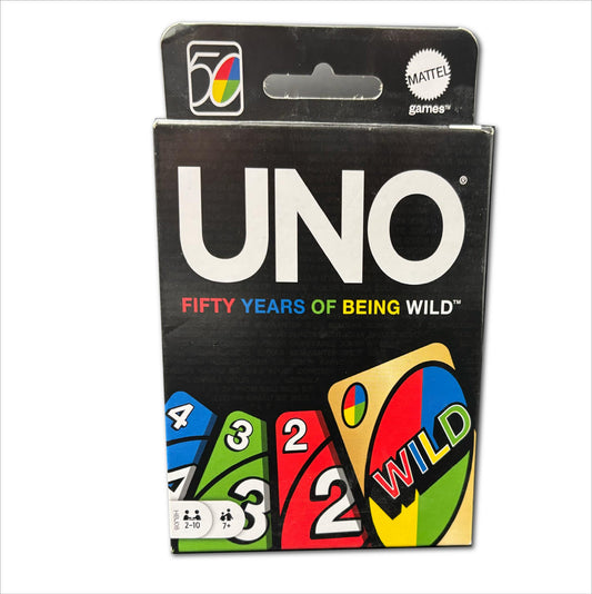 UNO Premium 50th Anniversary Golden Edition Card Game IN HAND 7 years old up